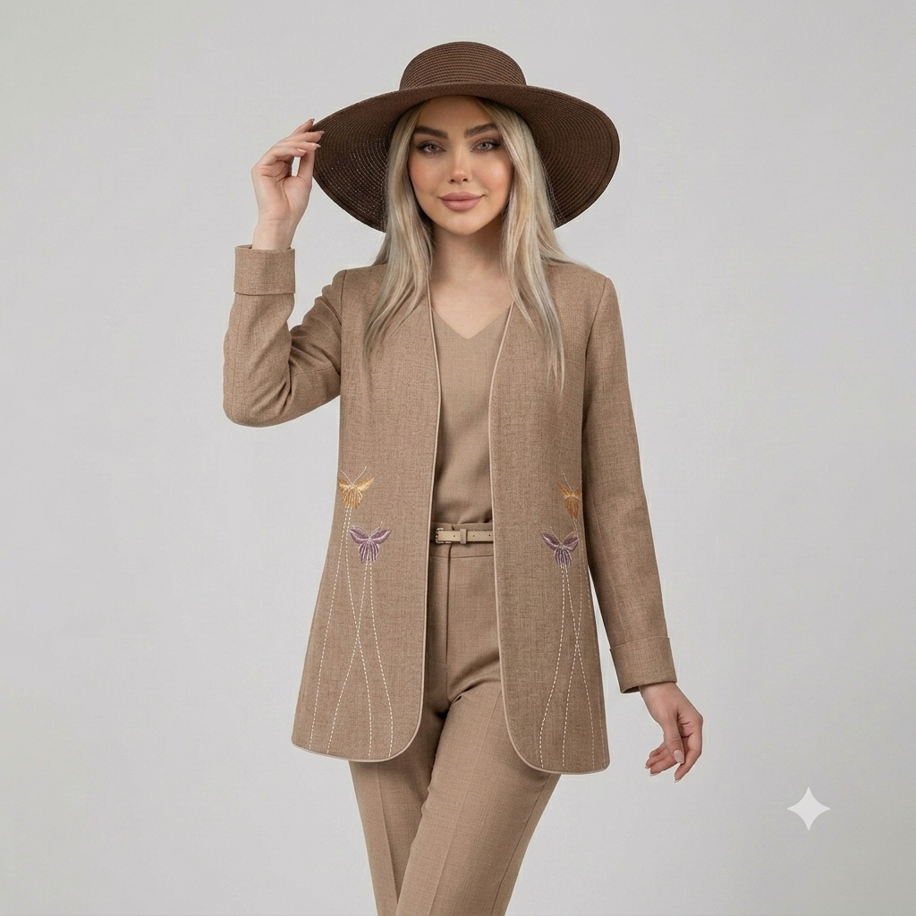 کت گلدوزی پروانه شانتون زنانه (ضمانت اصالت)ارسال رایگان - Image 4