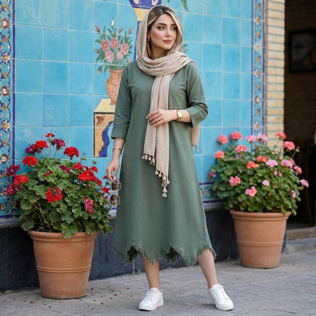 مانتو پیراهن الیزابت خنک زنانه (ضمانت اصالت) ارسال رایگان - Image 6