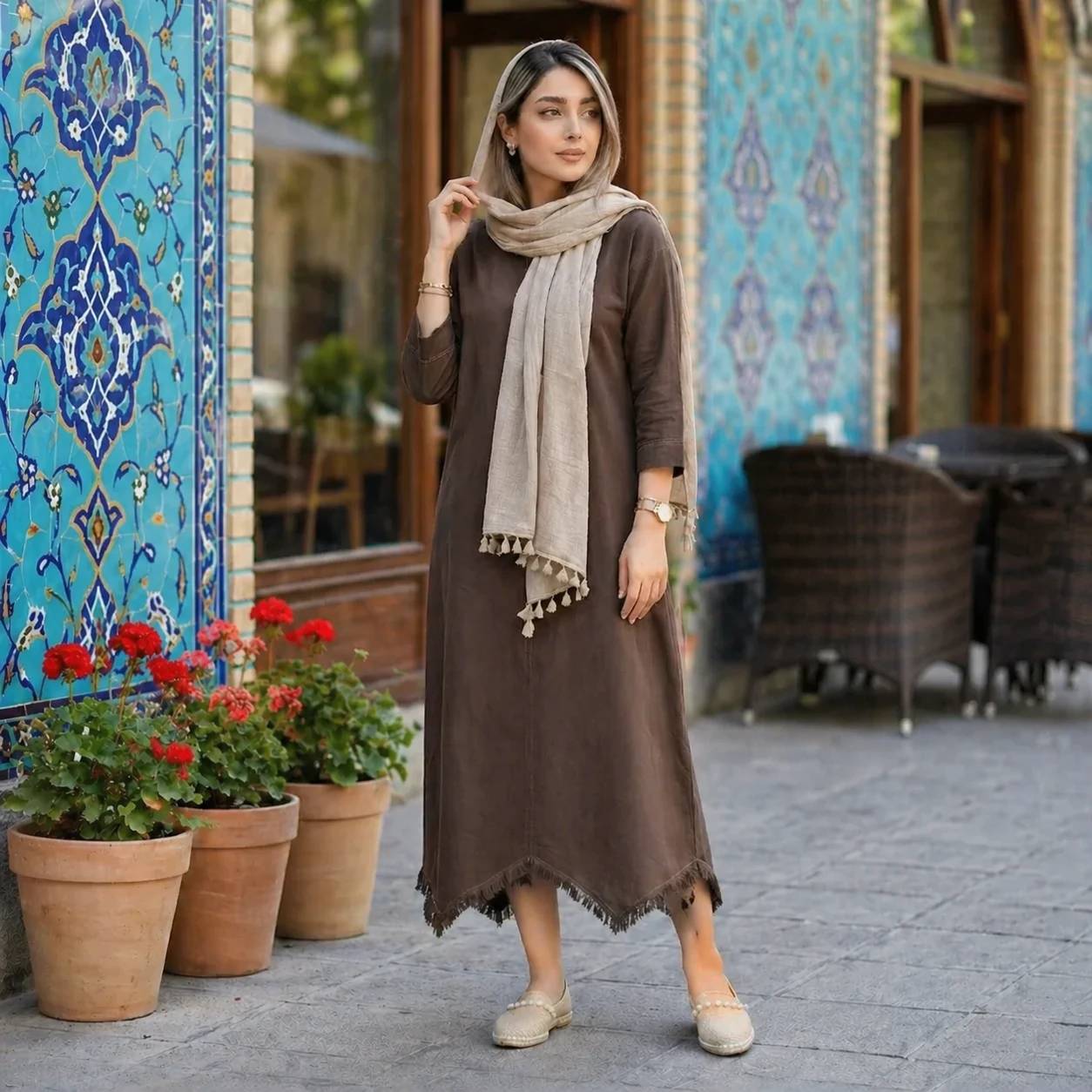 مانتو پیراهن الیزابت خنک زنانه (ضمانت اصالت) ارسال رایگان - Image 4