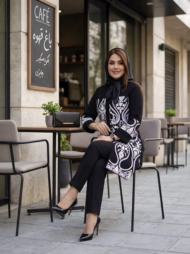 مانتو اسلیمی 0455 مجلسی زنانه(ضمانت اصالت) ارسال رایگان - Image 2