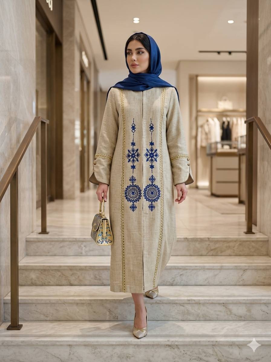 مانتو مدل آوا کد 2049 گلدوزی مجلسی زنانه (ضمانت اصالت) ارسال رایگان - Image 4