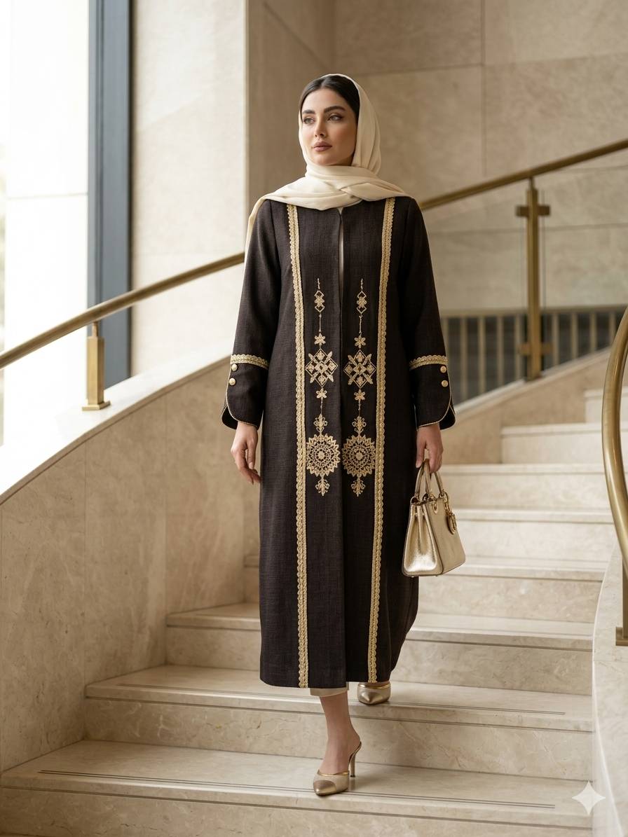 مانتو مدل آوا کد 2049 گلدوزی مجلسی زنانه (ضمانت اصالت) ارسال رایگان - Image 3