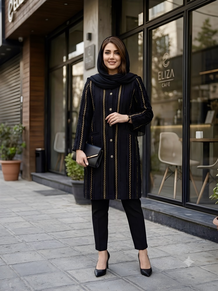 مانتو ژاکارد مجلسی کد 0451 زنانه (ضمانت اصالت ) ارسال رایگان - Image 2