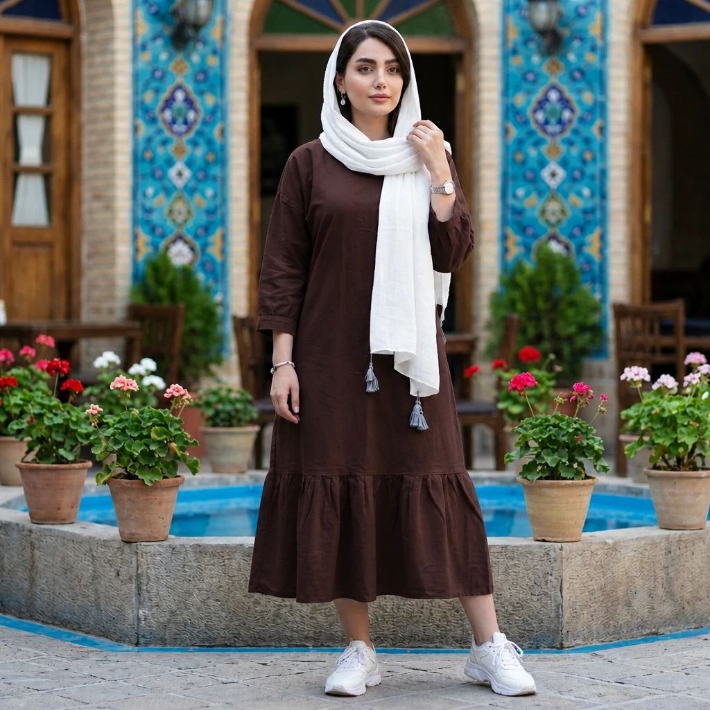 پیراهن ساحلی الی خنک تابستانه زنانه (ضمانت اصالت ) ارسال رایگان - Image 3