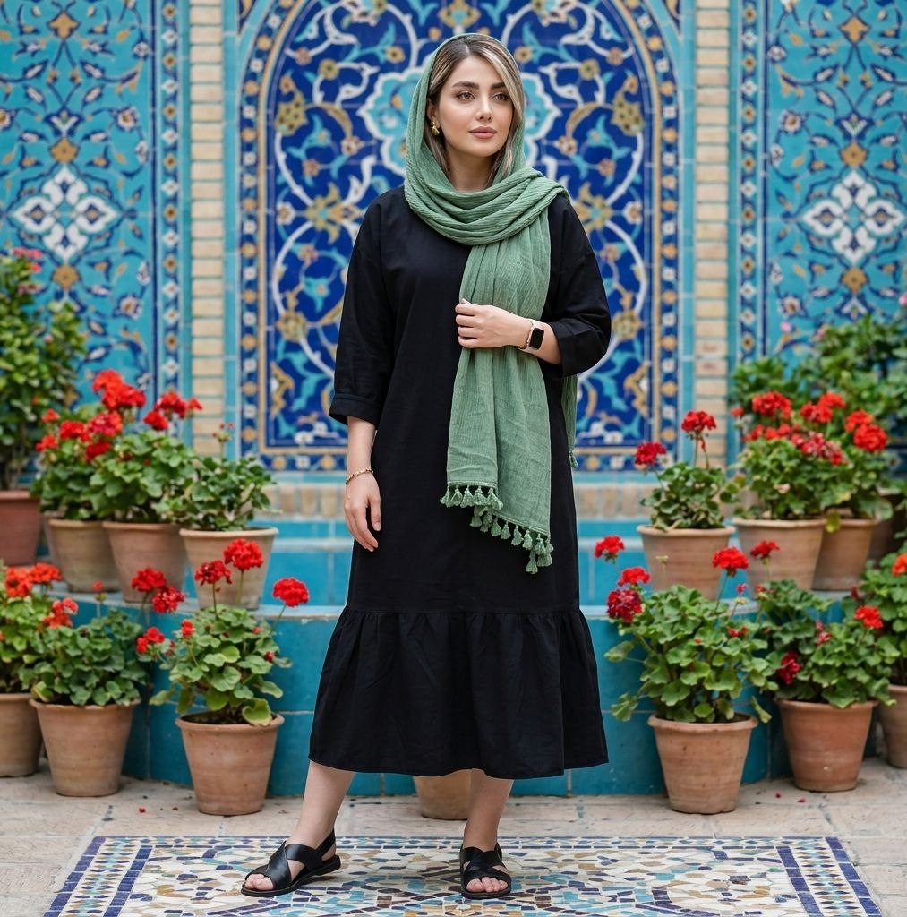 پیراهن ساحلی الی خنک تابستانه زنانه (ضمانت اصالت ) ارسال رایگان - Image 7