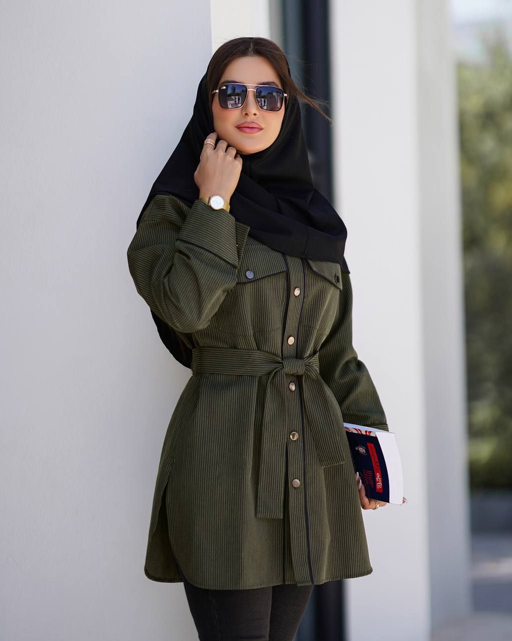 مانتو دیپلمات کوتاه مغزی دوزی 126زنانه (ضمانت اصالت) ارسال رایگان - Image 4