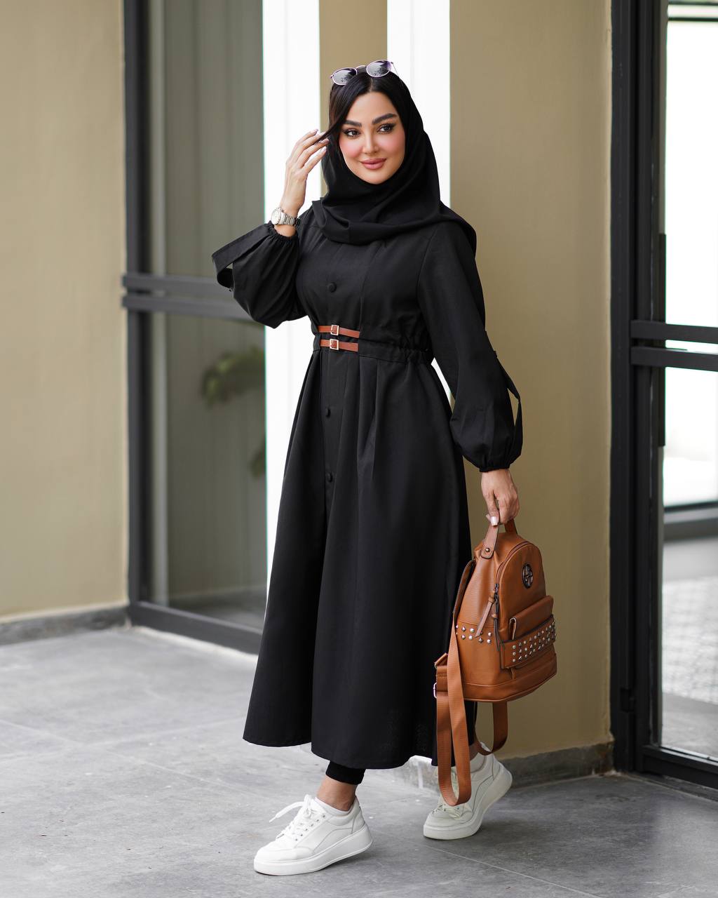 مانتو دو کمربندی چرم مدل کمند زنانه (ضمانت اصالت)ارسال رایگان - Image 2