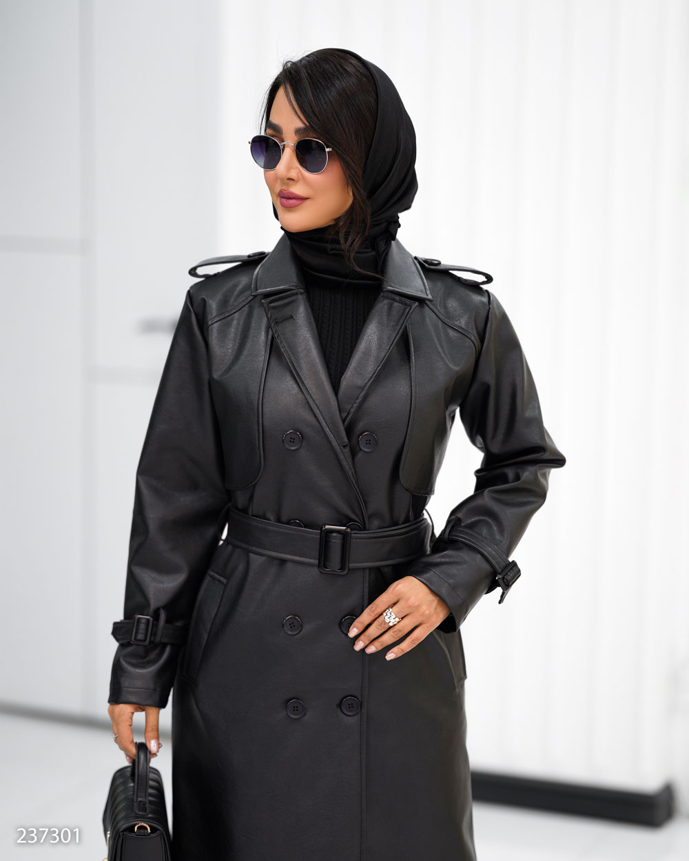 پالتو چرم مدل شبرنگ کد 2373 زنانه (ضمانت اصالت)ارسال رایگان - Image 3