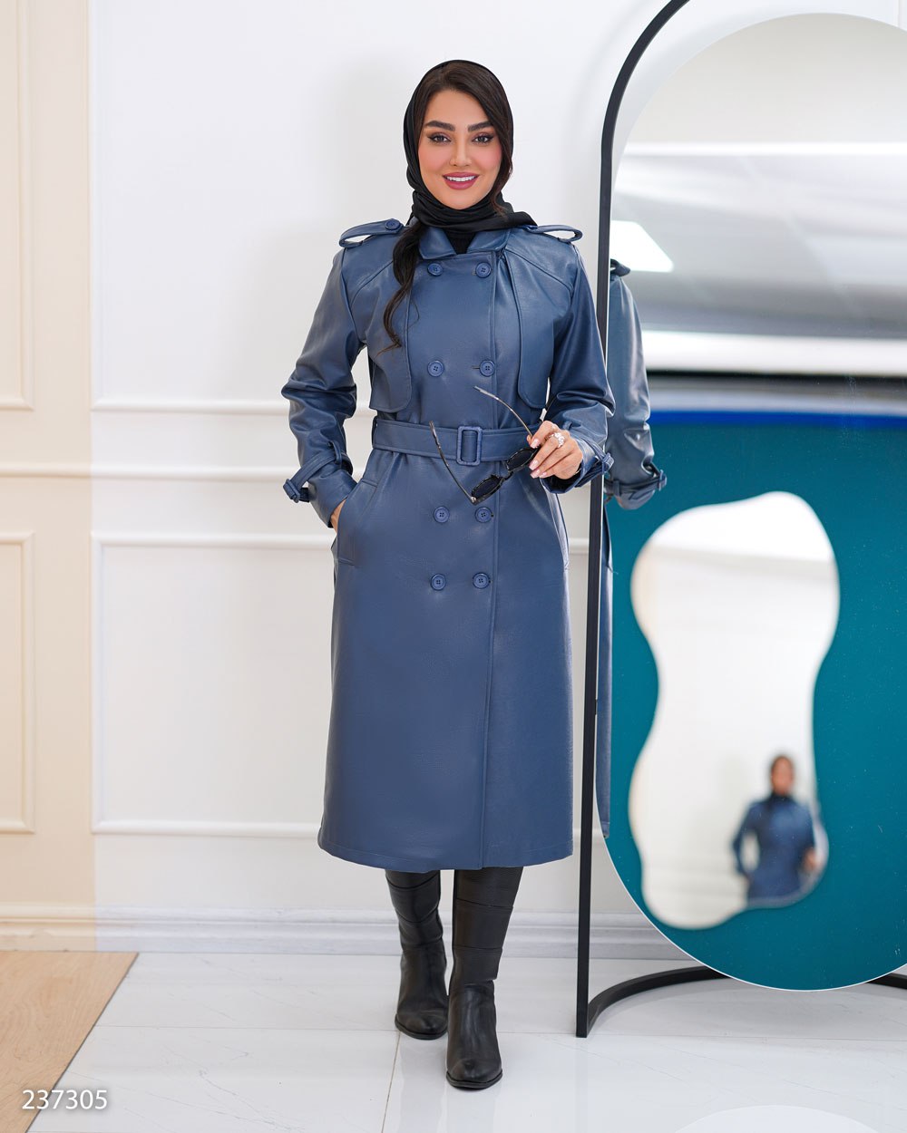 پالتو چرم مدل شبرنگ کد 2373 زنانه (ضمانت اصالت)ارسال رایگان - Image 2