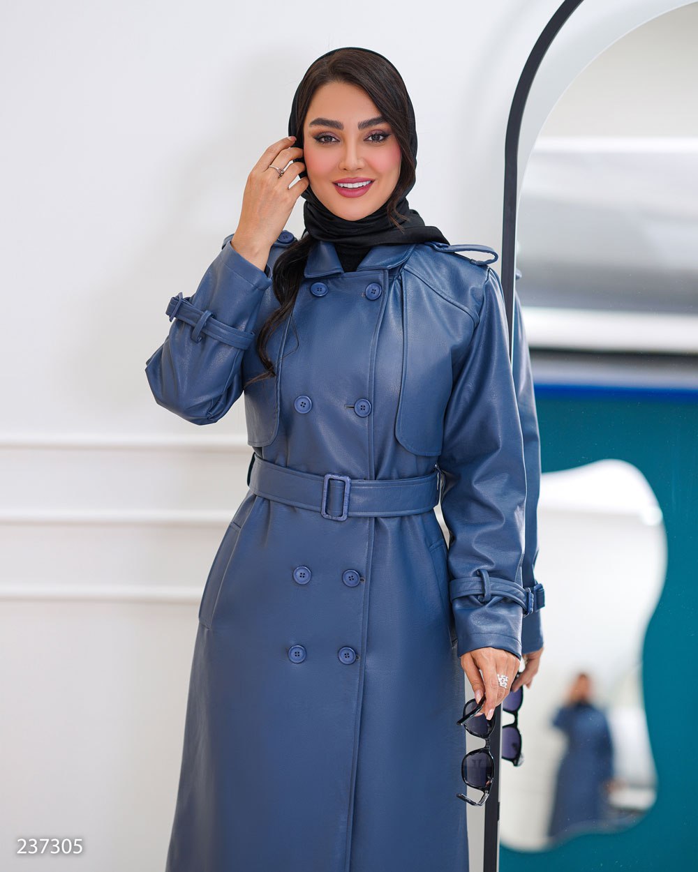 پالتو چرم مدل شبرنگ کد 2373 زنانه (ضمانت اصالت)ارسال رایگان - Image 4