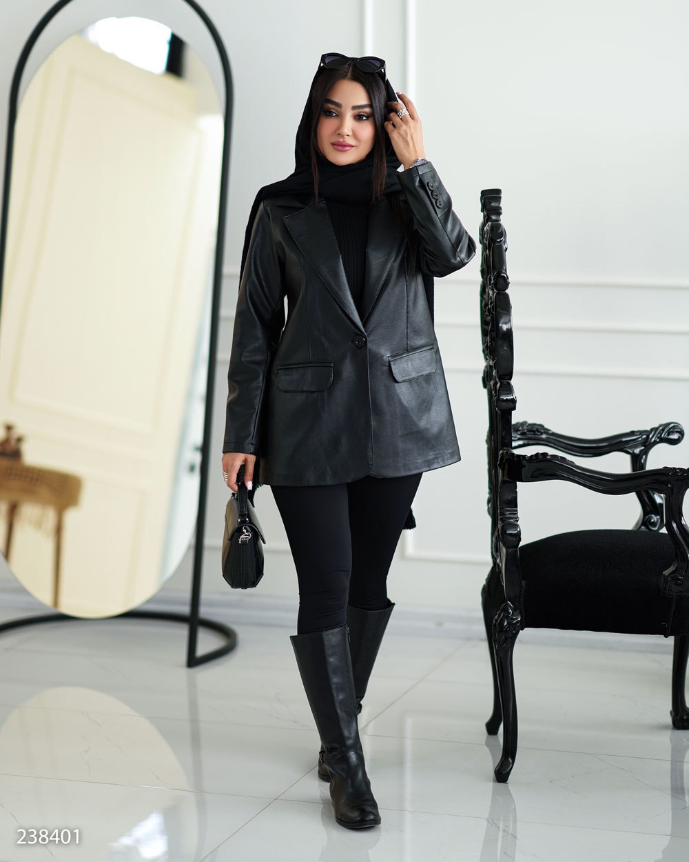 کت چرم مدل بهسام کد 2384 زنانه (ضمانت اصالت)ارسال رایگان - Image 2