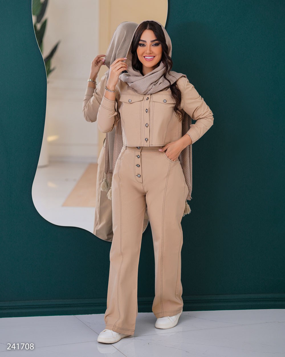 کراپ کت و شلوار مدل آرتیمان کد 2417 زنانه(ضمانت اصالت) ارسال رایگان - Image 6