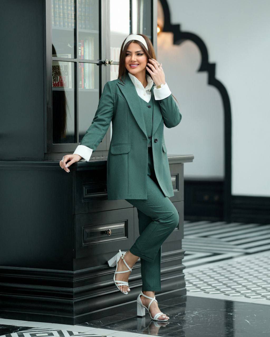 چهار تیکه شهلا کت شلوار شومیز زنانه مجلسی(ضمانت اصالت)ارسال رایگان - Image 5
