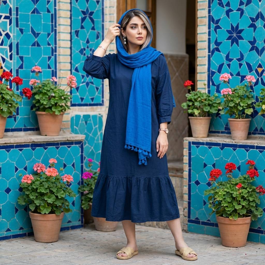 پیراهن الی زنانه سبک خنک (ضمانت اصالت)ارسال رایگان - Image 7