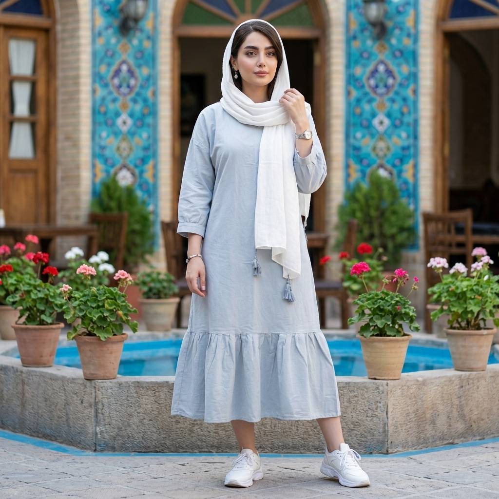 پیراهن الی زنانه سبک خنک (ضمانت اصالت)ارسال رایگان - Image 4
