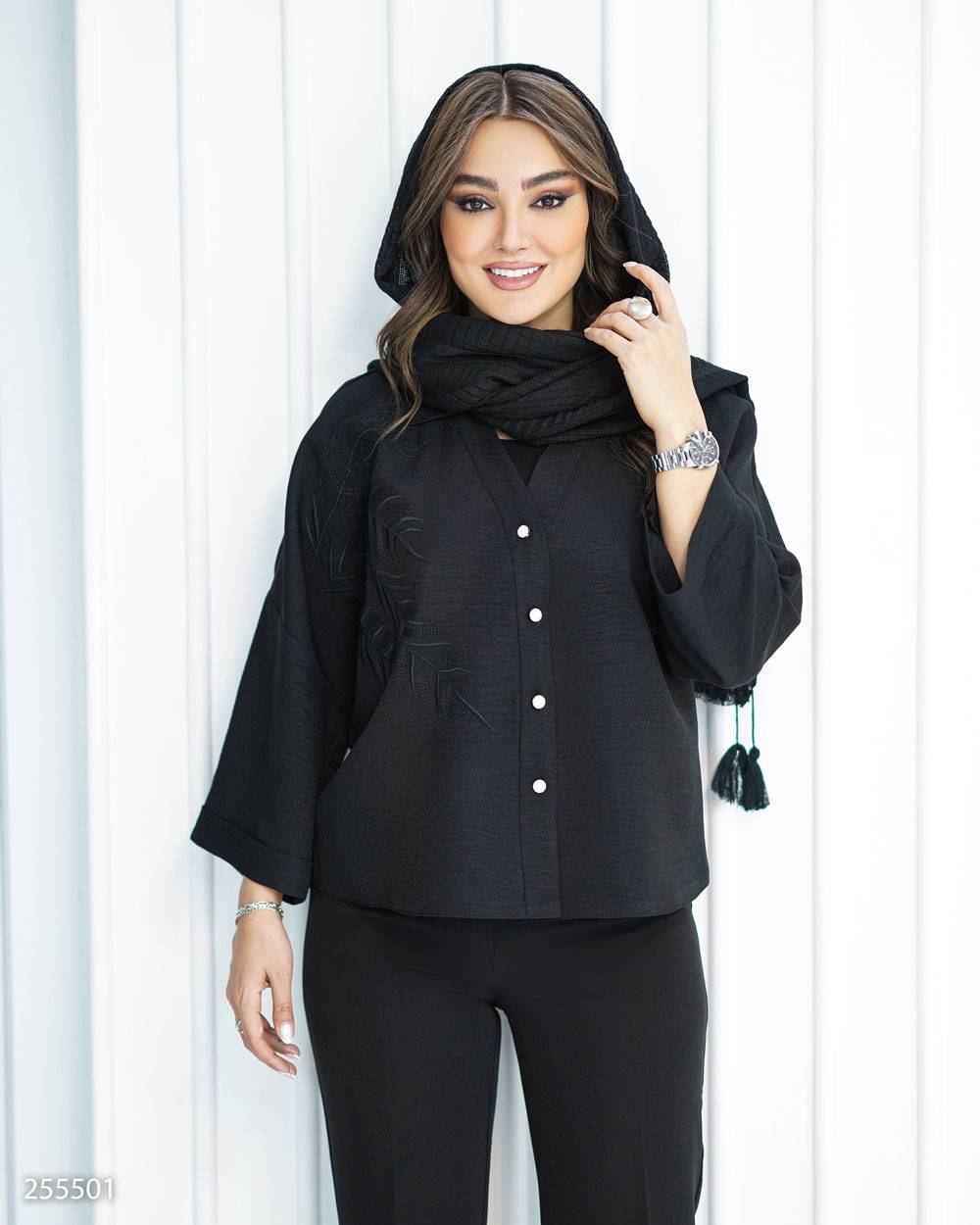 شومیز پریاس کد 2555 شانتون زنانه(ضمانت اصالت) ارسال رایگان - Image 5