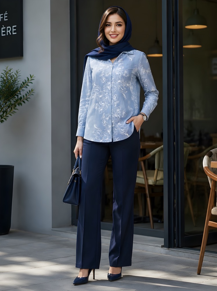 شومیز0437 لینن زنانه (ضمانت اصالت) ارسال رایگان - Image 5