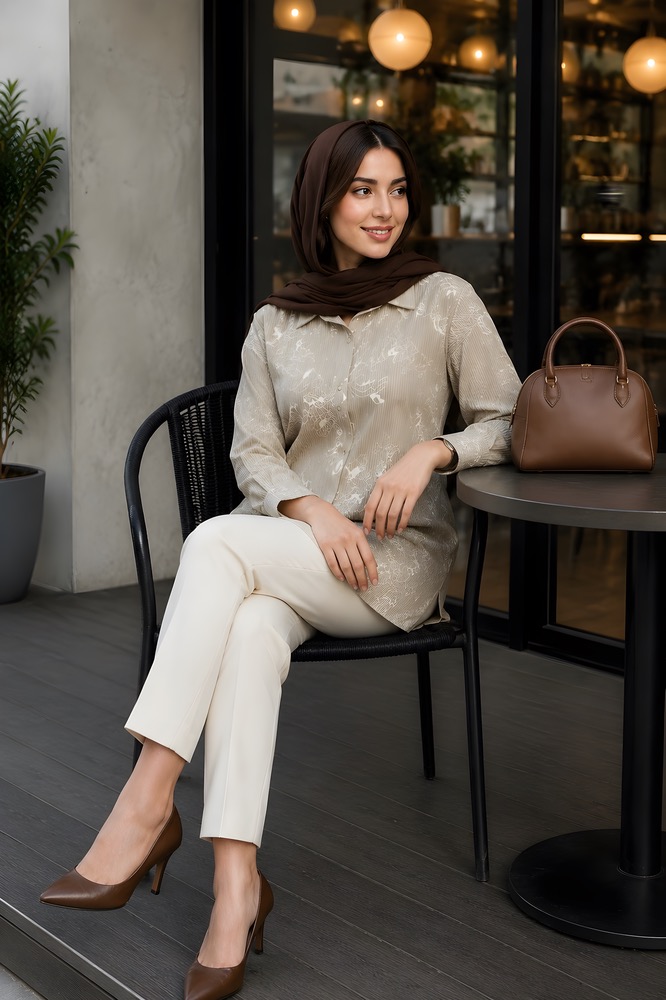 شومیز0437 لینن زنانه (ضمانت اصالت) ارسال رایگان - Image 2