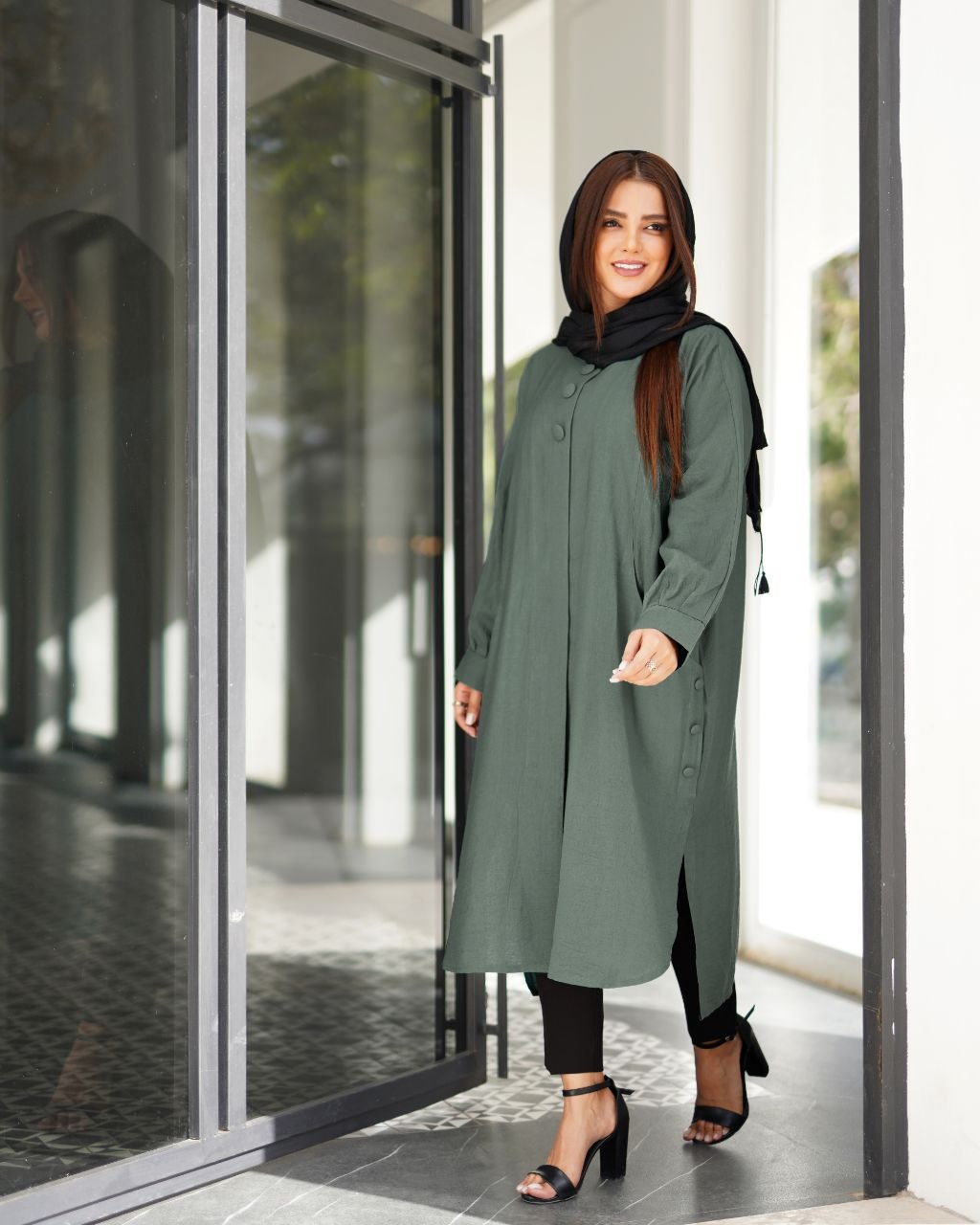 مانتو مدل هرنان بلند 2021 زنانه (ضمانت اصالت) ارسال رایگان - Image 4