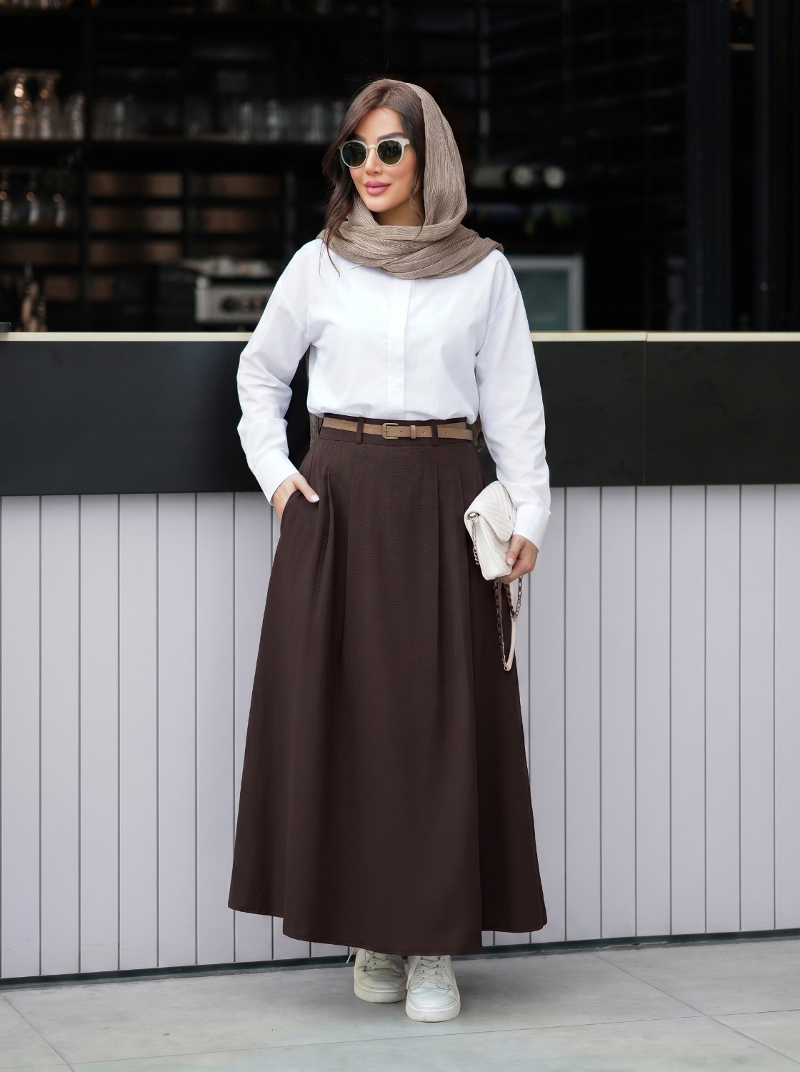 دامن کمربندار زنانه لنینت تابستانه(ضمانت اصالت) ارسال رایگان - Image 4