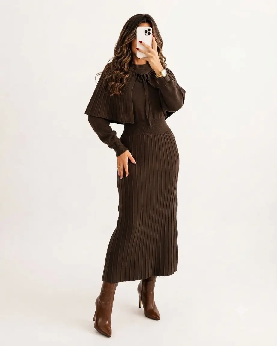 ست شنل دار بافت زنانه (ضمانت اصالت) ارسال رایگان - Image 3