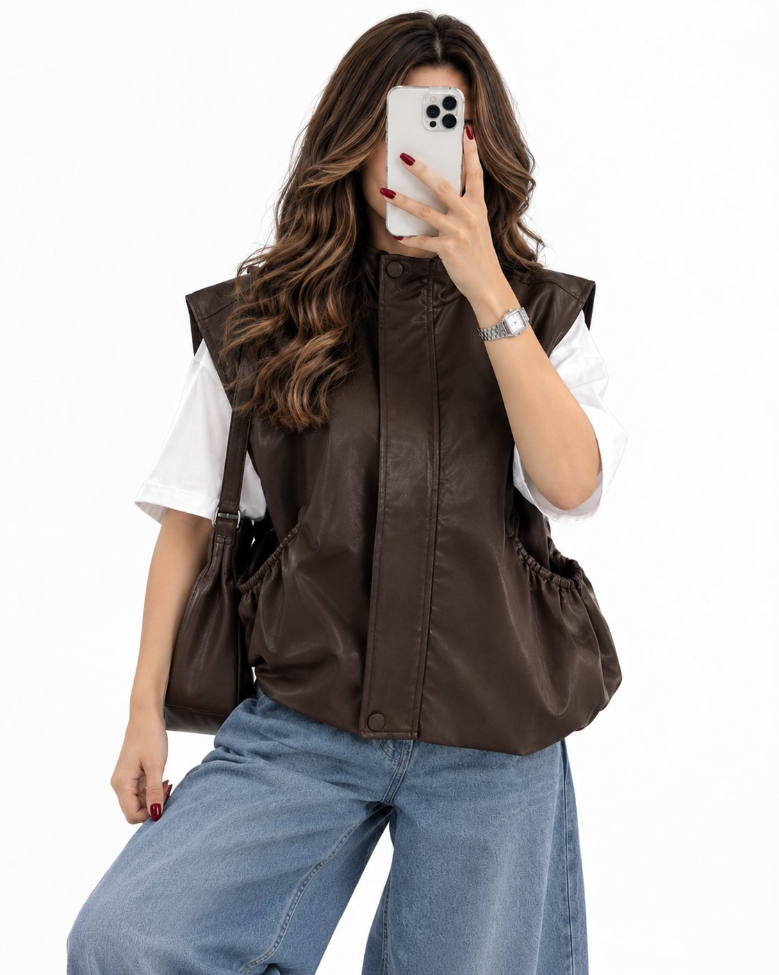 وست چرم آستردار زنانه (ضمانت اصالت) ارسال رایگان